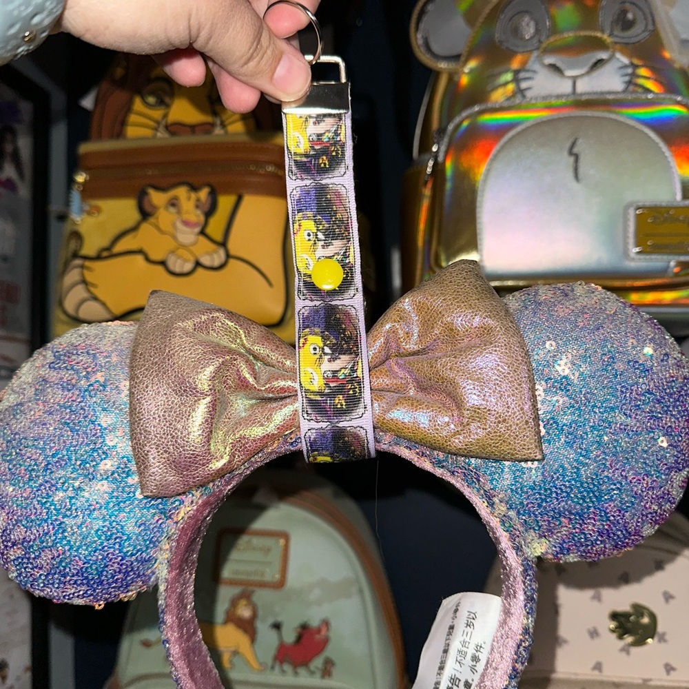 Handmade Minnie ears holder in Nightmare Before Christmas design